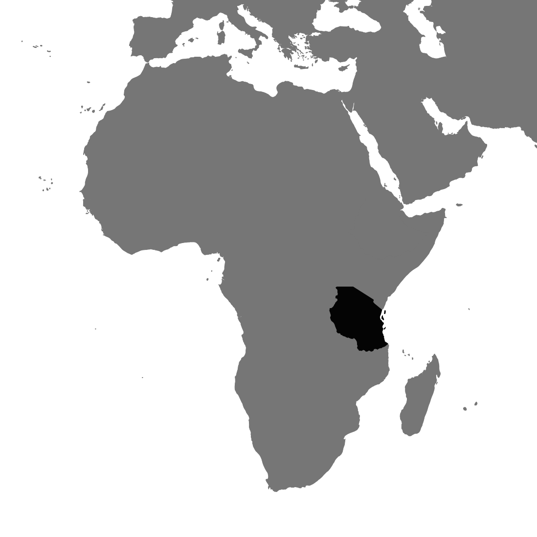 mapa świata - Tanzania